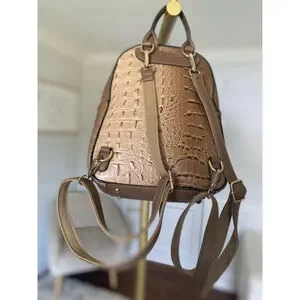 Brahmin | Bags | Brahmin Tan Croc Embossed Leather Mini  display picture 1